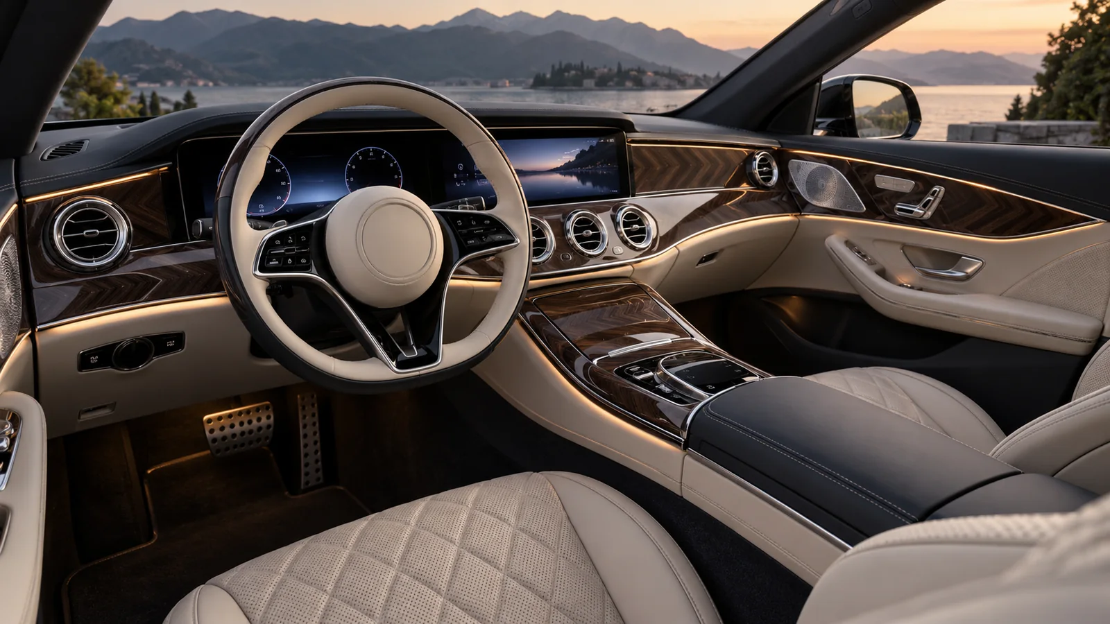Modern luxury car interior